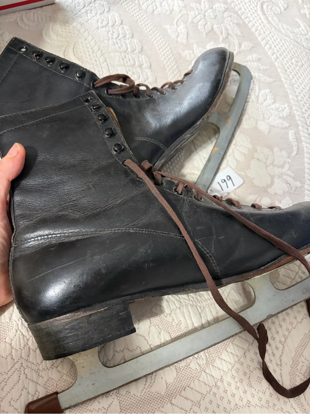 Arch Support Canada Black Leather Lace-Up Figure Ice Skates Size 10 Pair